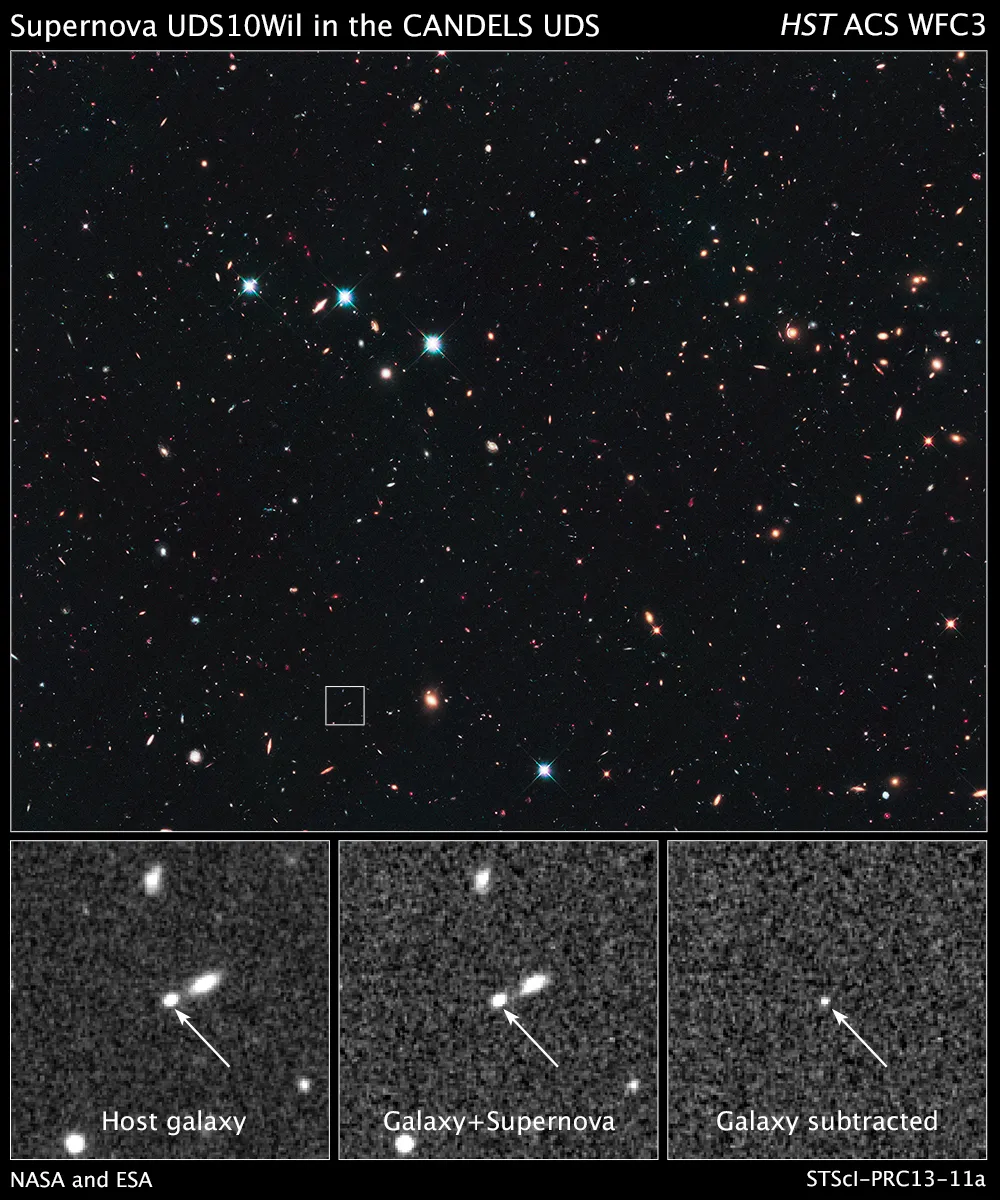 "The most distant supernova discovered by Hubble Space Telescope"